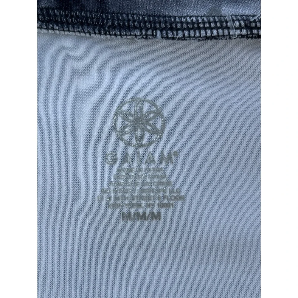 GAIAM Sweatshirt Medium DARK GRAY AND WHITE TIE DYE PRINT SOFT‎ Active Gym